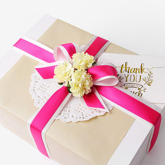 A rose red polyester webbing ribbon ribbon spot ribbon packaging gift box special bouquet bow 25 yards/roll MOQ: 50 ROLL - Mixbatch