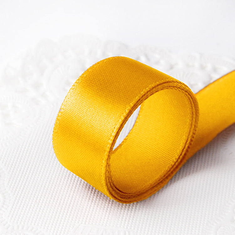 A Spot sale 10mm yellow silky rainbow belt polyester happy candy gift box packaging polyester silk webbing 23 meters/roll MOQ: 50 ROLL - Mixbatch