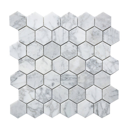 A natural marble mosaic hexagonal brick bathroom wall brick