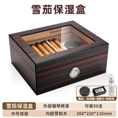 P Humidor Cedar Wood Solid Wood