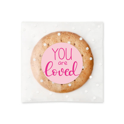 A simple color round rose red thank you sticker Valentine's Day chocolate sticker packaging box sticker 3 stickers/sheet MOQ; 100 SHEET - Mixbatch