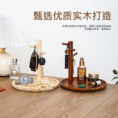 P Solid wood key hanger table storage rack