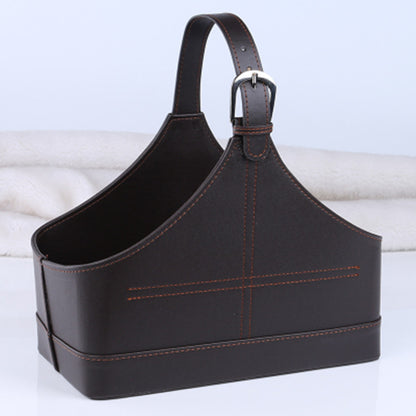 A leather portable basket gift packaging fruit storage basket wine basket