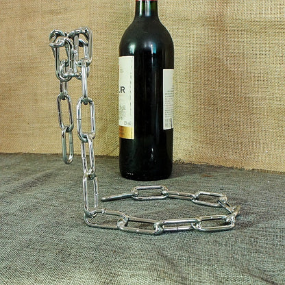 A personalized fashion red wine bottle holder European creative suspended wrought iron rope wine rack ornament