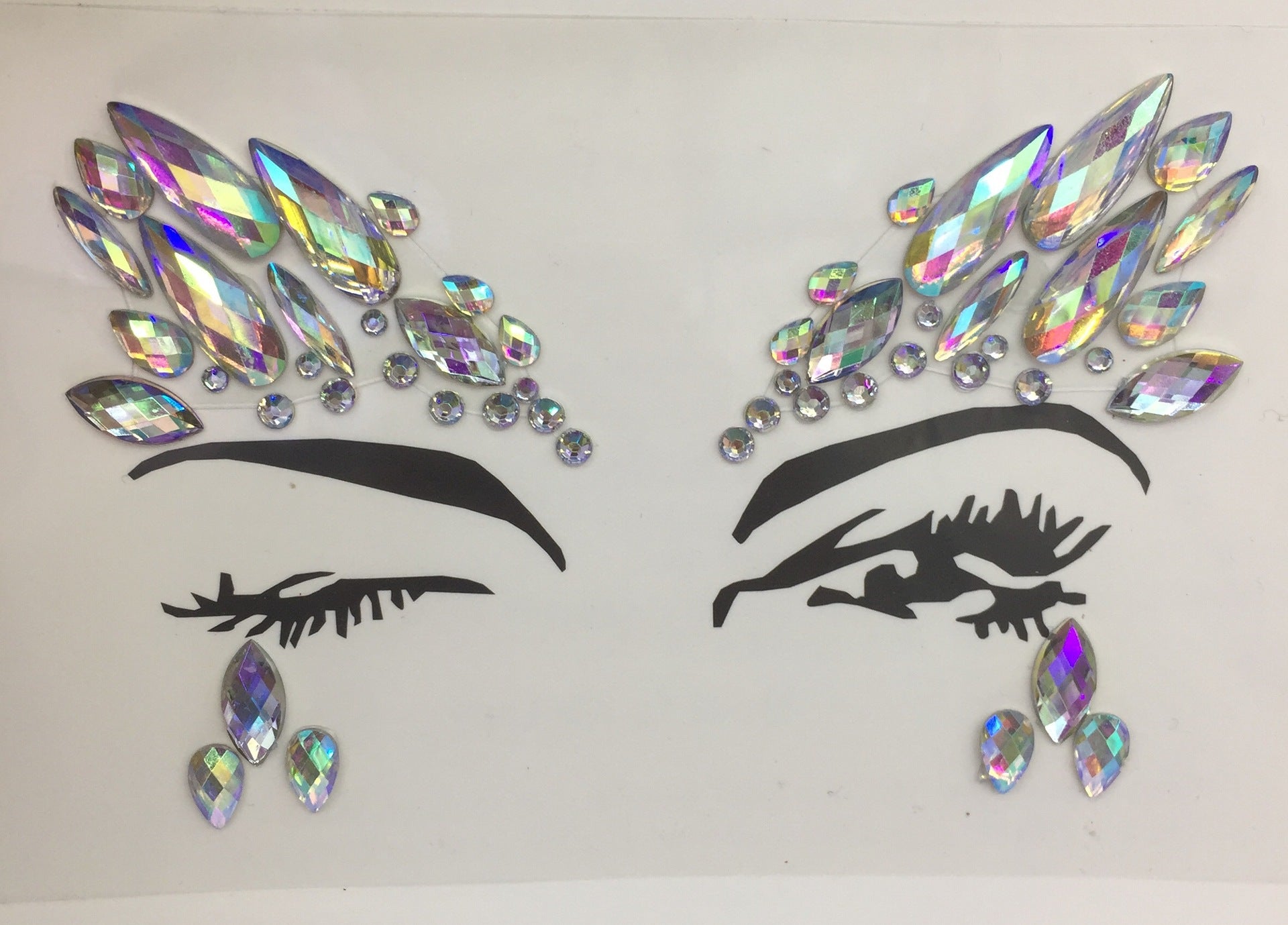 A face sticker diamond tattoo sticker diamond face decoration sticker gem adhesive eye sticker environmental protection music festival face sticker eyebrow diamond - Mixbatch
