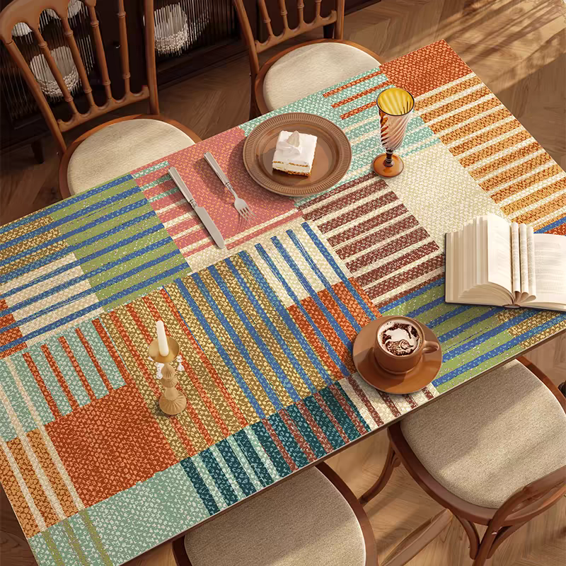 [1595 people praise] American dining table mat, leave-in oil-proof, waterproof and anti-scalding advanced pvc mat, desktop protective mat, tablecloth, coffee table tablecloth - Mixbatch