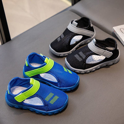 P children's net sandals summer new bag head soft sole casual shoes boys sports shoes primary school students baby sandals