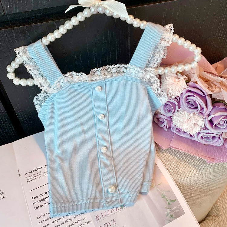 P women's pure cotton vest summer dress foreign Korean version baby girl summer thin casual versatile children's suspender top