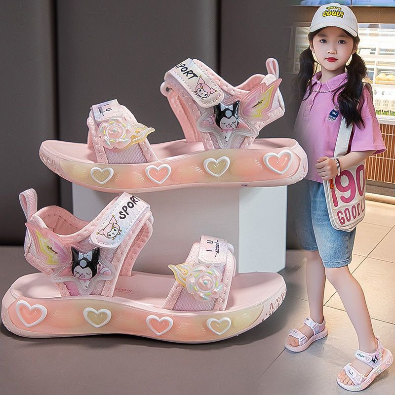 P summer new children's shoes cartoon Kulomi beach shoes girl foreign style princess summer