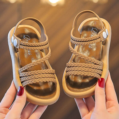 P new large, medium and children's fashion trendy version little girl princess shoes beach cool slippers