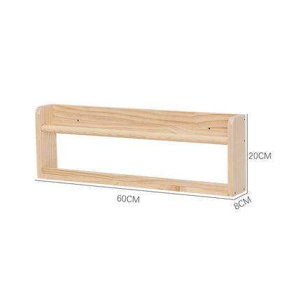 P Solid wood wall-mountedShelf Picture book shelf Children's bookshelf