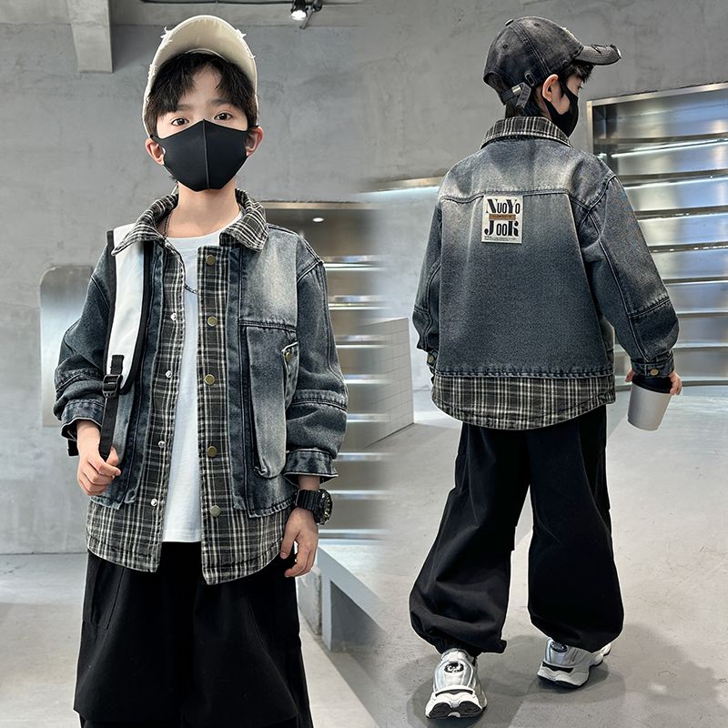 A children's denim jacket baby foreign Korean version of boys' handsome children's jacket spring and autumn models