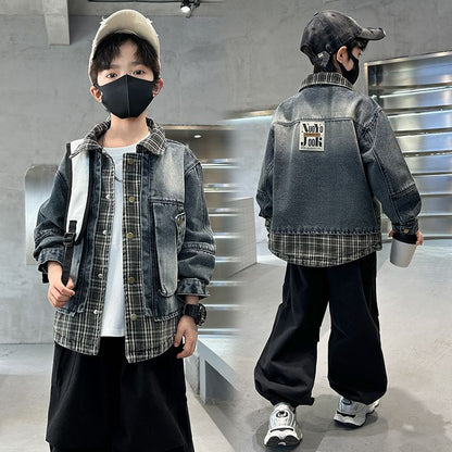 A children's denim jacket baby foreign Korean version of boys' handsome children's jacket spring and autumn models