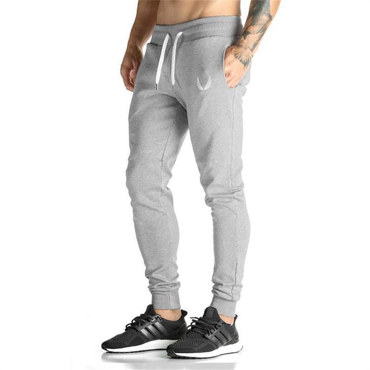 P Sports Men's Spring and Autumn Slim-fit Pants Running Training Tie Foot Embroidery Casual Elastic Slim-fit Cotton Pants