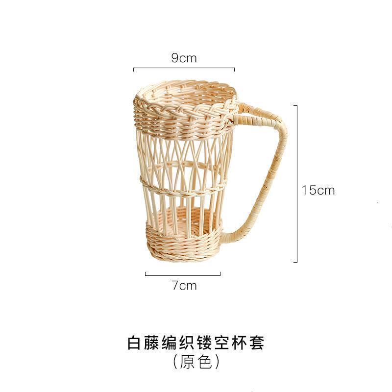 غطاء كوب من الخيزران الأبيض الإندونيسي الياباني 