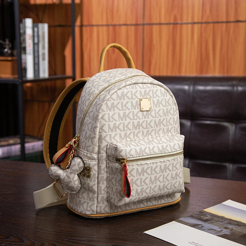 2025 New Zs Fashion Letter 3 in 1 Backpack for Women Multifunctional Shoulder Crossbody Bag Big Capacity Pu Leather Bagpack - Mixbatch