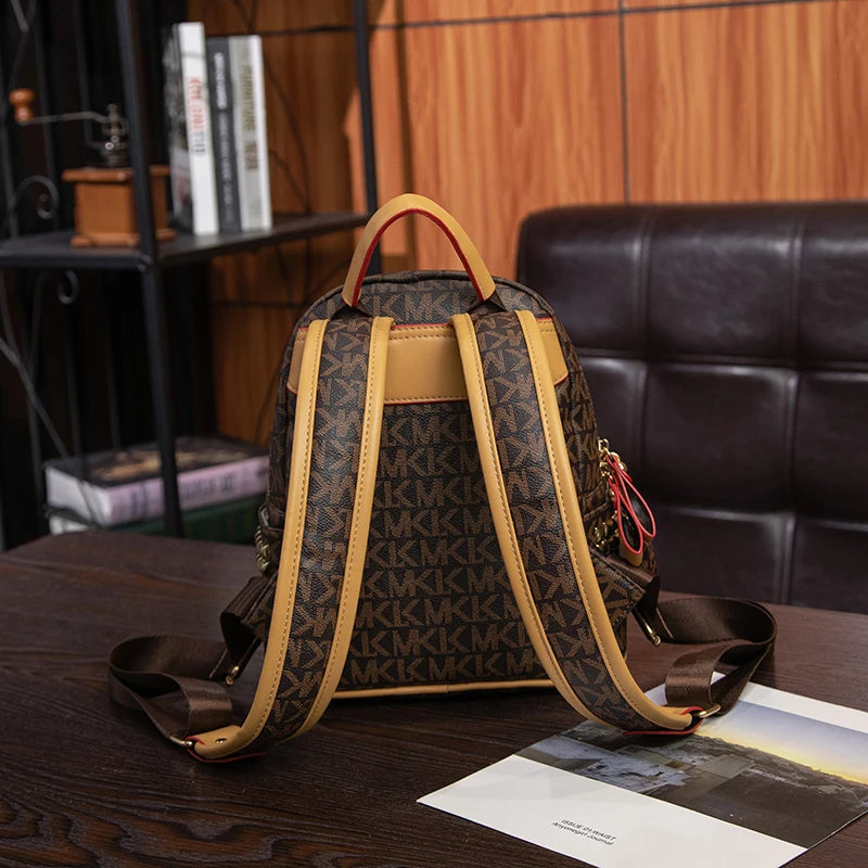 2025 New Zs Fashion Letter 3 in 1 Backpack for Women Multifunctional Shoulder Crossbody Bag Big Capacity Pu Leather Bagpack - Mixbatch