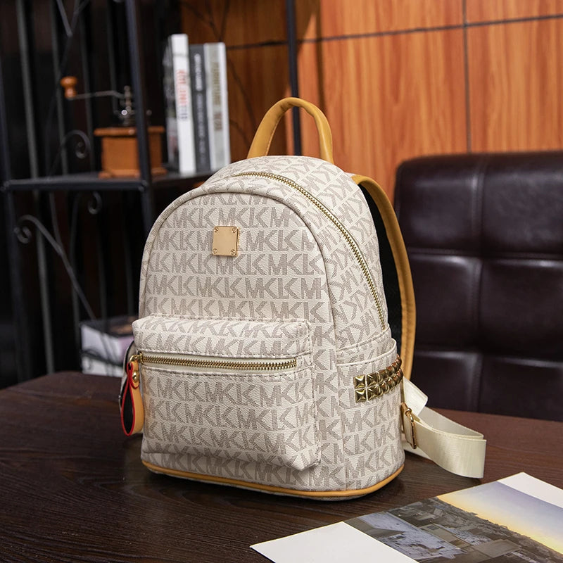 2025 New Zs Fashion Letter 3 in 1 Backpack for Women Multifunctional Shoulder Crossbody Bag Big Capacity Pu Leather Bagpack - Mixbatch