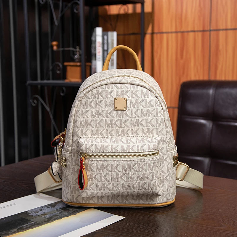 2025 New Zs Fashion Letter 3 in 1 Backpack for Women Multifunctional Shoulder Crossbody Bag Big Capacity Pu Leather Bagpack - Mixbatch