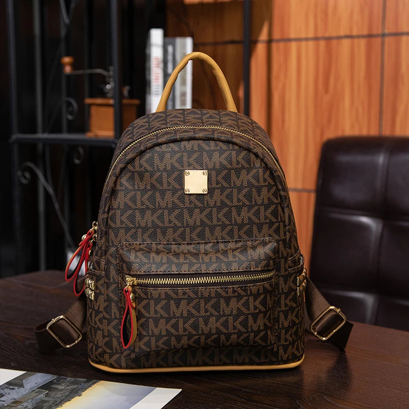 2025 New Zs Fashion Letter 3 in 1 Backpack for Women Multifunctional Shoulder Crossbody Bag Big Capacity Pu Leather Bagpack - Mixbatch