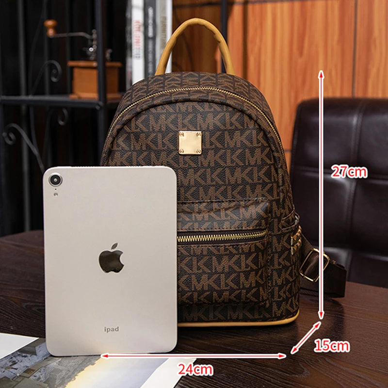 2025 New Zs Fashion Letter 3 in 1 Backpack for Women Multifunctional Shoulder Crossbody Bag Big Capacity Pu Leather Bagpack - Mixbatch