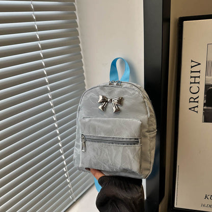 A Bow Casual Fashion Korean Edition Large Capacity College Style Girls Light Small Travel Back Shoulder Backpack Women