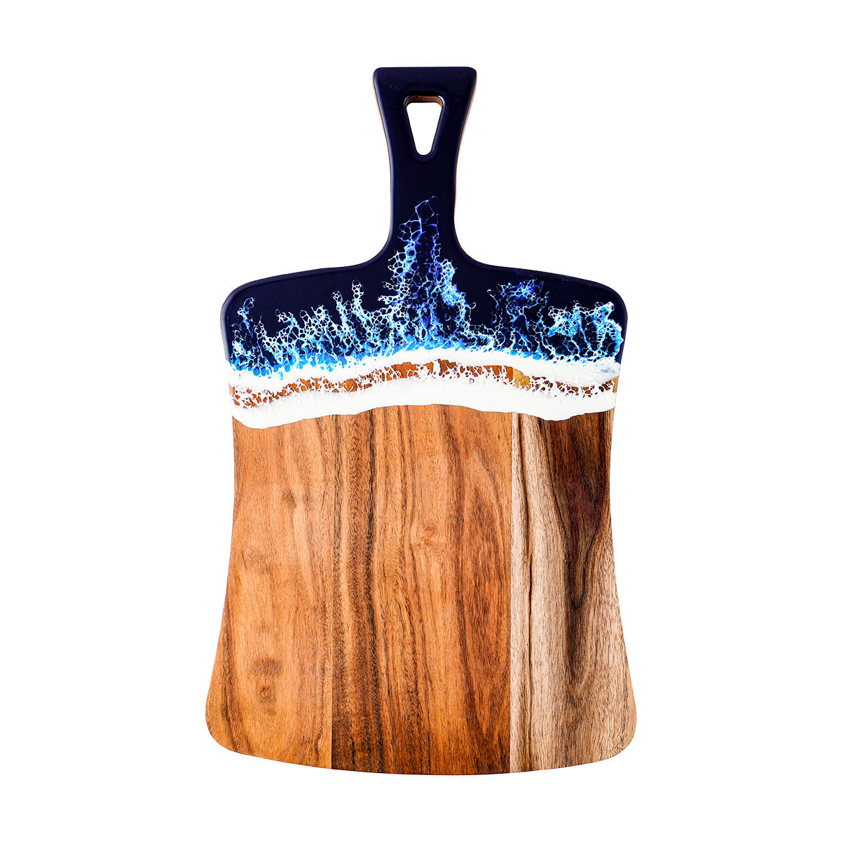 A Wave Resin Cutting Board Epoxy Resin Craft Acacia Wood Cutting Board River Beach Pattern Cooked Food Cutting Board