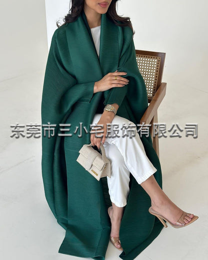 A  Pleated robe print cardigan women's clothing