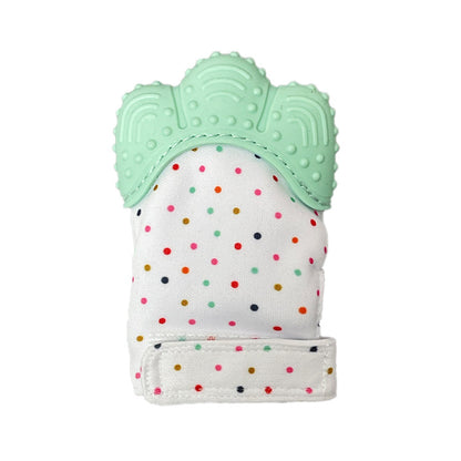 A Silicone molar gloves Food grade Baby imitation finger molar stick Hand guard Sound toy
