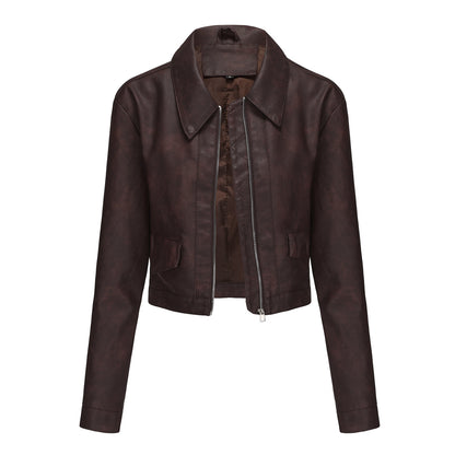 A women's leather jacket