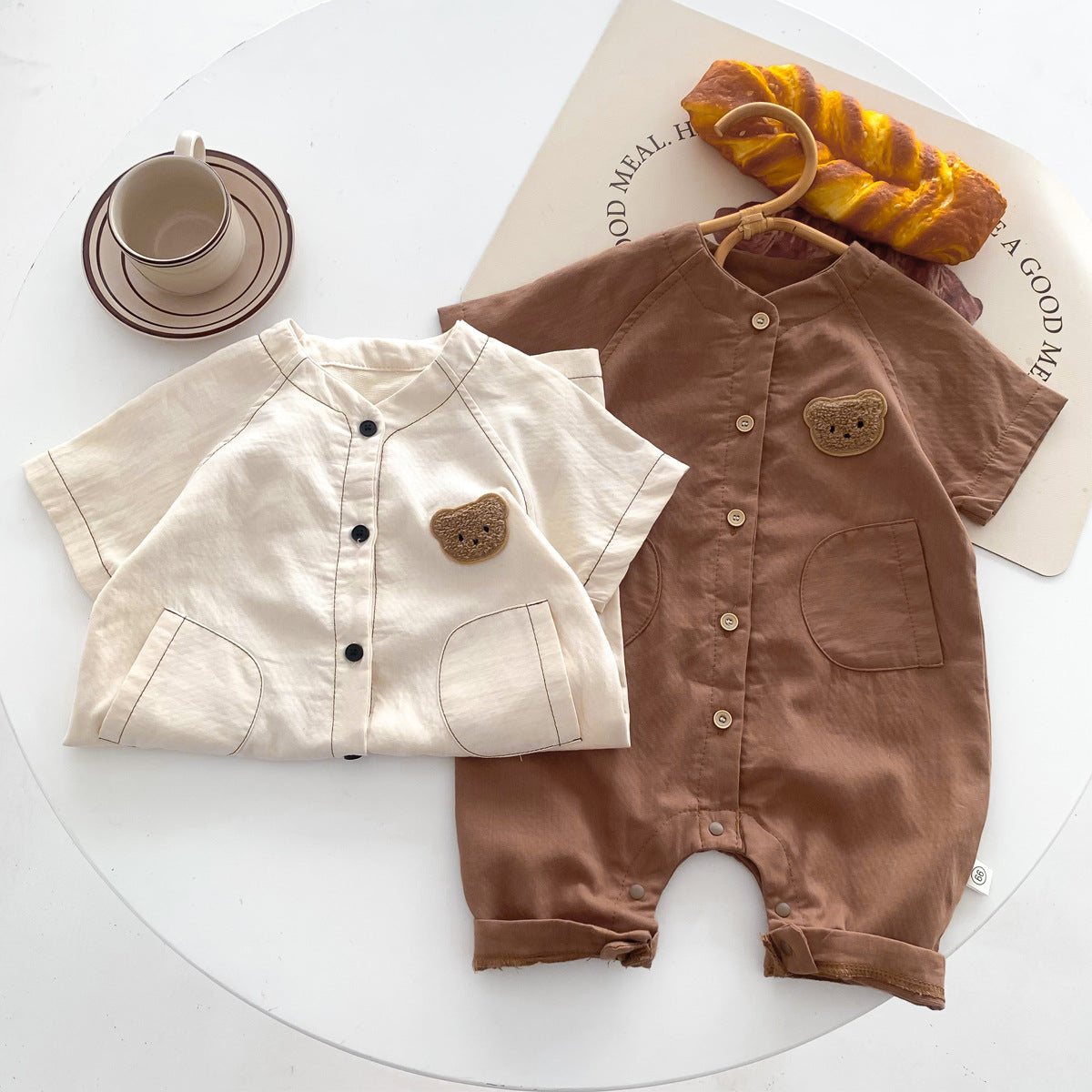 A children's clothing spot baby one-piece ins Korean version of the newborn boy baby cotton bag fart one-piece clothes out of summer - Mixbatch