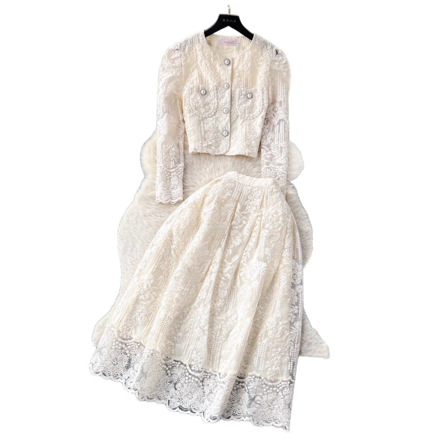 A lace top skirt women's two-piece suit