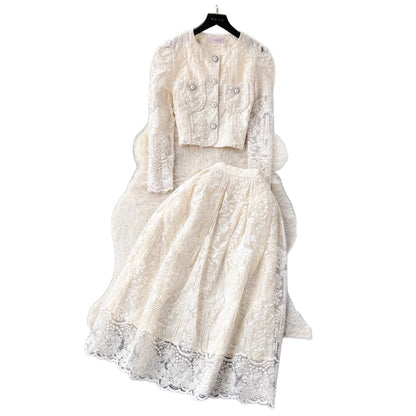 A lace top skirt women's two-piece suit