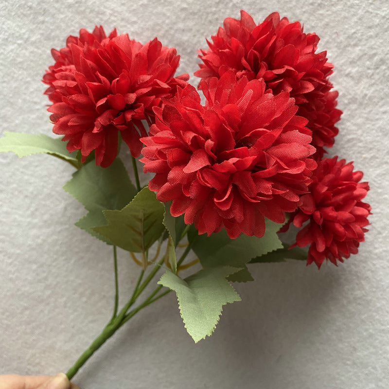 A Regula bouquet 6 heads hydrangea indoor living room dining table dried flower arrangement ornament, simulated bouquet handmade decorative flowers