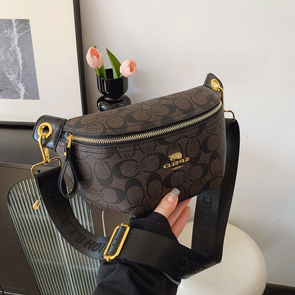 A new women's breast bag, fanny pack, temperament, high-end fashion printed shoulder messenger women's bag - Mixbatch