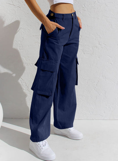 A foreign trade cross-border supply multi-pocket tooling jeans women