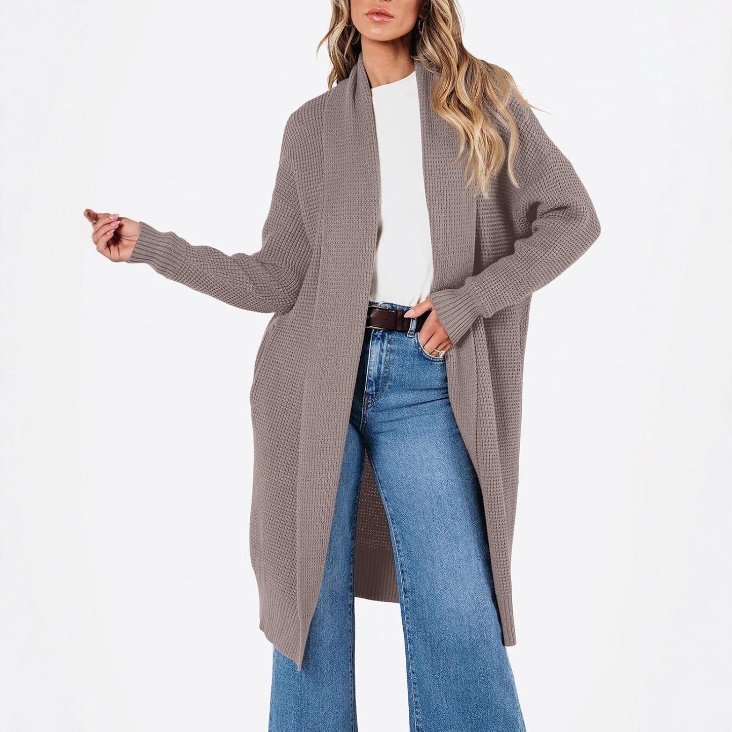 A knit sweater jacket