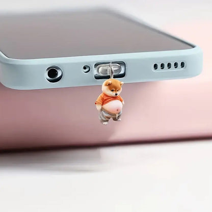 A Acrylic cute dog pendant is suitable for Apple mobile phone Lightning interface and Type-c oval interface.