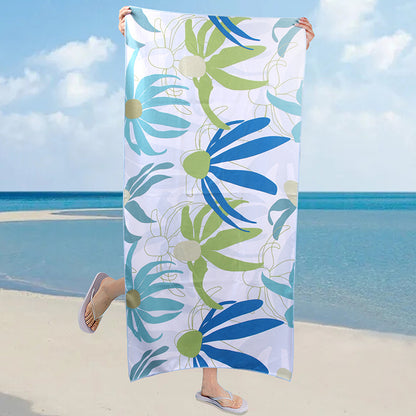 A microfiber double-sided velvet beach towel