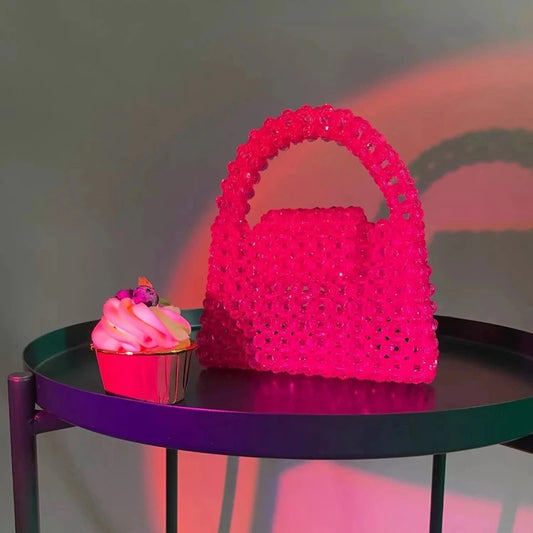 A niche design bag women's summer high-value girlfriends with the same multi-color cut beaded bag handmade DIY handbag