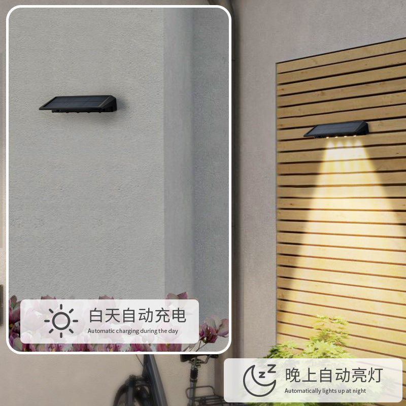 A Solar Step Light Outdoor Garden Decoration Light Wall Wall Light Automatic Switch Night Light Terrace Waterproof Balustrade Light