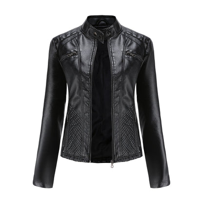 A women's leather jacket