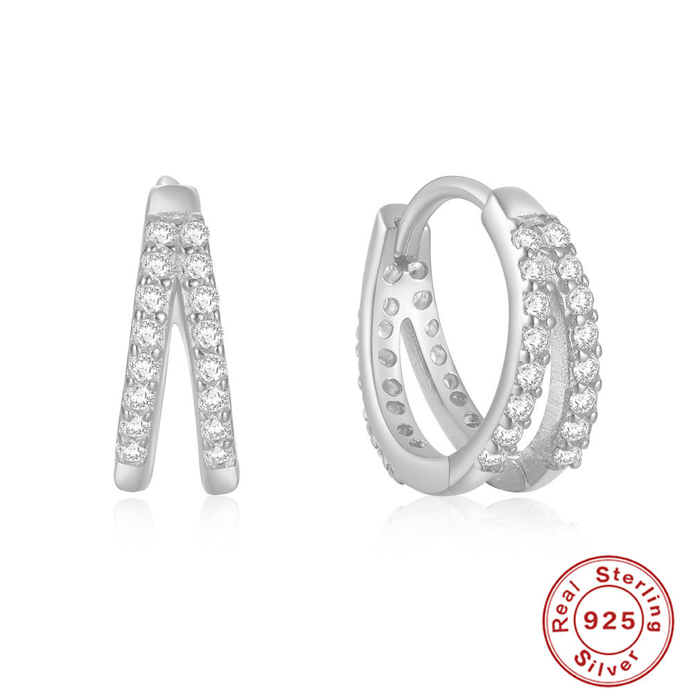 A S925 Sterling Silver Earrings Zircon