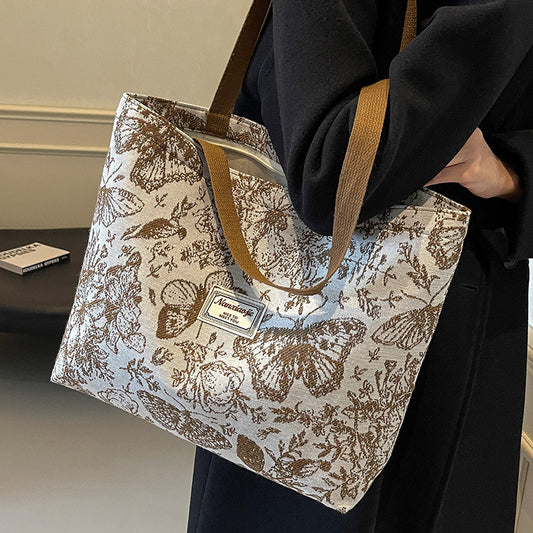 A new canvas bag women's ins versatile shopping commuter tote bag women's bag