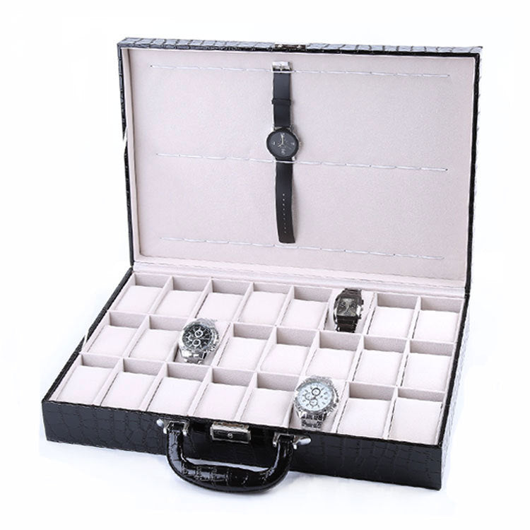 A Cross-border watch box spot wholesale pu leather 20-bit 24-bit watch storage box
