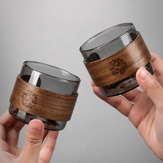 A glass cup