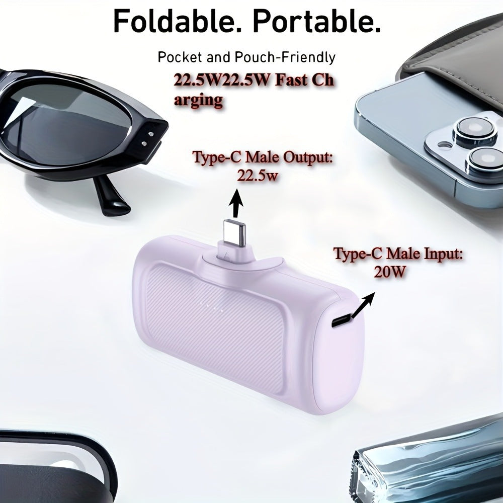 A capsule power bank 5000 mAh with its own cable portable mobile power supply