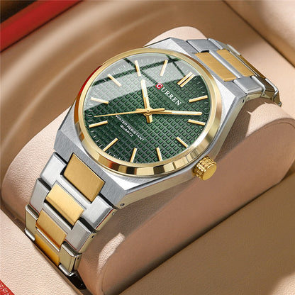 A 8439 Steel Strap Watch Simple Calendar Large Dial Business Watch Waterproof Boys Fashion