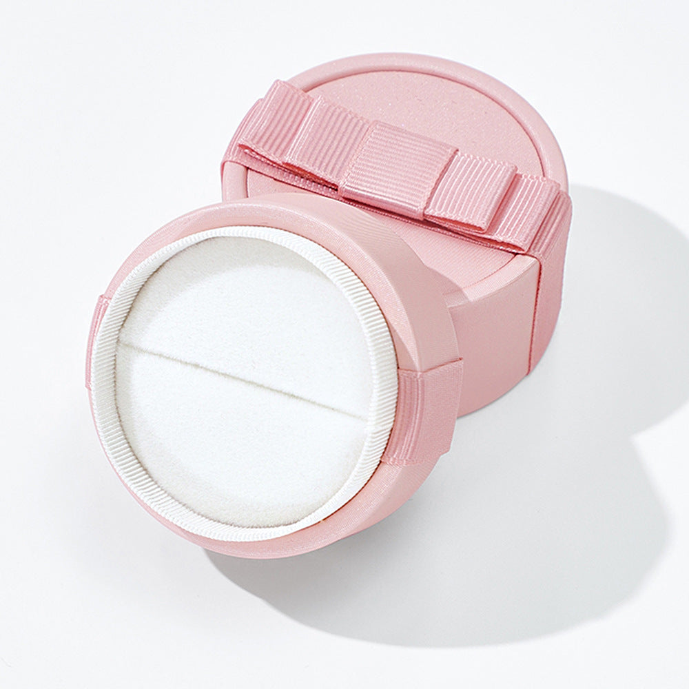 A Round Ribbon Bow Jewelry Box