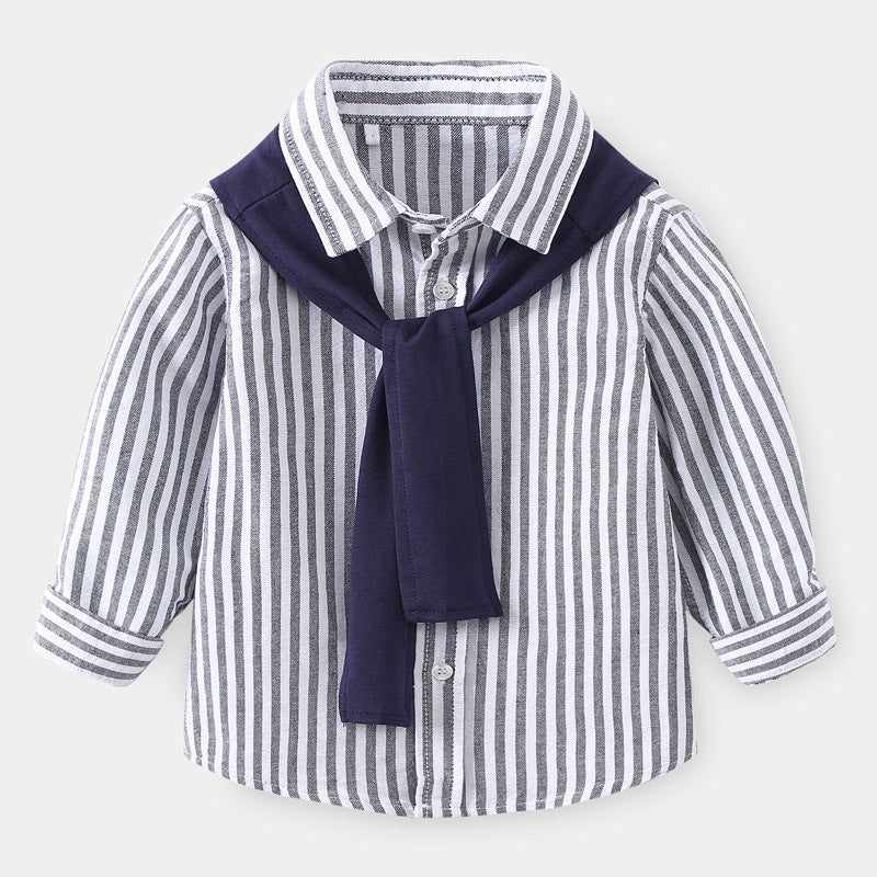 A new simple spring and autumn fashion casual boys long-sleeved shirt - Mixbatch